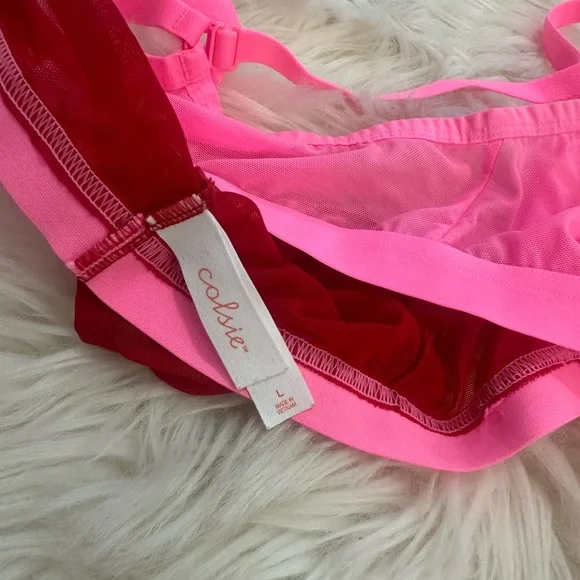 Pink and Red Women's Bralette - Picture 3 of 3